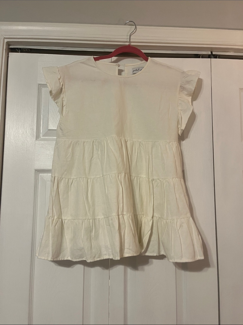 Petal & Pup Cream Ruffle Tiered Blouse
